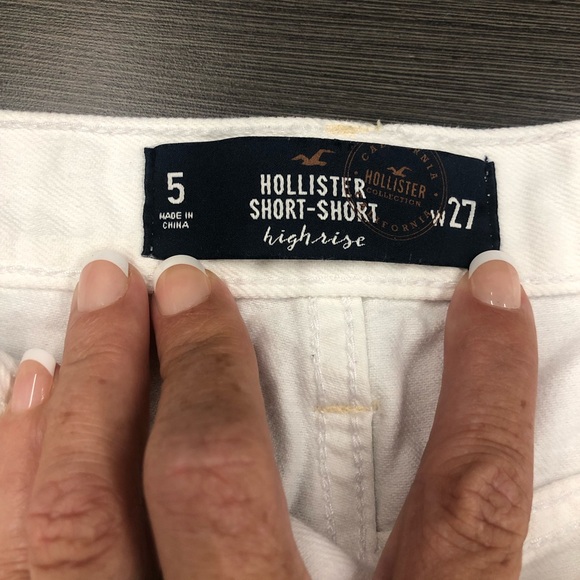 Hollister distressed short short high rise shorts sz 5 good used condition - Picture 3 of 5